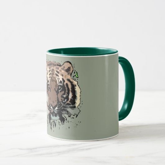 Bengaalse tijger ontwerp leuke cadeau ideeën koffi mok (Voorkant rechts)