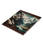 Bengaalse tijger rust bij Mountain River Tegeltje (Zijkant)