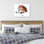 Bengaalse tijger springt eruit! canvas afdruk (Insitu (Slaapkamer))