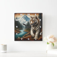 Bengaalse tijger wandelen door de rivier bij zonso