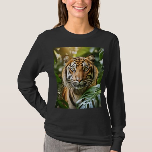 BENGAALSE TIJGER ZWART T-SHIRT (Voorkant)