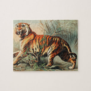 Bengaalse tijgerillustratie oud Antiek Legpuzzel
