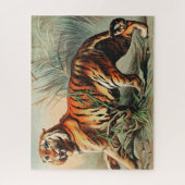 Bengaalse tijgerillustratie oud Antiek Legpuzzel (Verticaal)