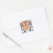 Bengaalse tijgerkop vierkante sticker (Envelop)