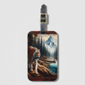 Bengaalse tijgers in de bergstroom bagagelabel (Voorkant (verticaal))