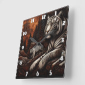 Bengaalse tijgers in een dicht bos in de schemerin vierkante klok (Hoek)