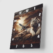 Bengaalse tijgers in een weelderig bos bij zonsond vierkante klok (Hoek)