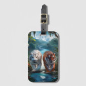 Bengaalse tijgers in het Oerwoud Bagagelabel (Voorkant (verticaal))