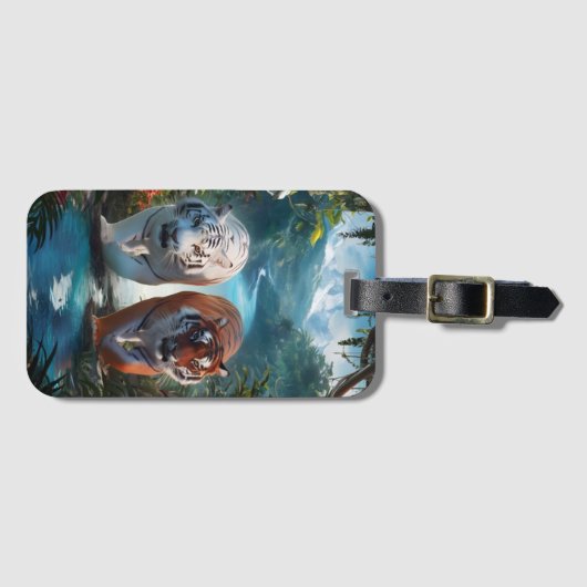 Bengaalse tijgers in het Oerwoud Bagagelabel (Voorkant (horizontaal))