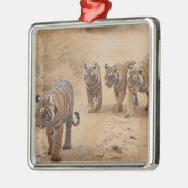 Bengaalse tijgers metalen ornament (Links)