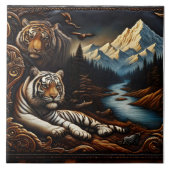 Bengaalse tijgers rusten in de buurt van Serene Mo Tegeltje (Voorkant)