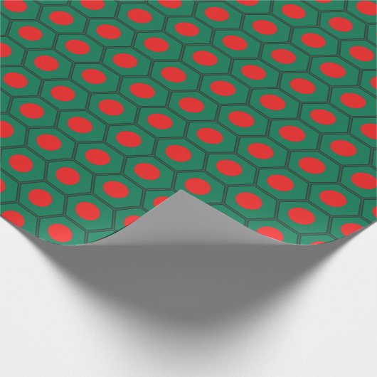 Bengaalse vlag Honeycomb Wrapping Paper Cadeaupapier (Hoek)