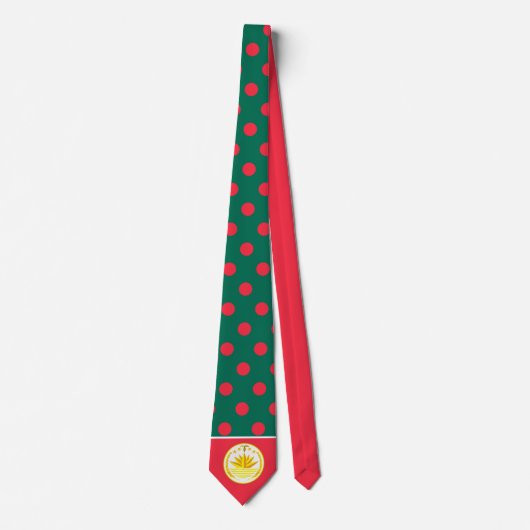 Bengaalse vlag & nationaal embleem, Bangladesh Stropdas (Voorkant)