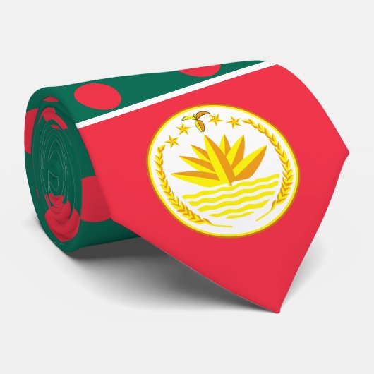 Bengaalse vlag & nationaal embleem, Bangladesh Stropdas (Opgerold)