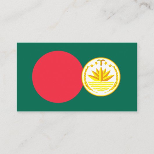 Bengaalse vlag & nationaal embleem, Bangladesh Visitekaartje (Voorkant)