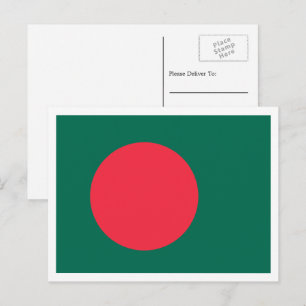 Bengaalse vlag, vlag van Bangladesh Briefkaart
