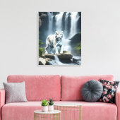 Bengaalse witte tijger in Natuur Canvas Afdruk (Insitu (Woonkamer))