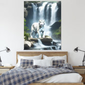 Bengaalse witte tijger in Natuur Canvas Afdruk (Insitu (Slaapkamer))