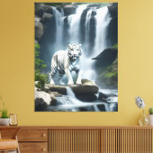 Bengaalse witte tijger in Natuur Canvas Afdruk (Insitu (Woonkamer))