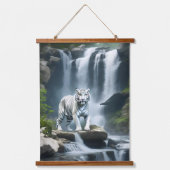 Bengaalse witte tijger in Natuur Hangend Wandkleed (Voorkant)