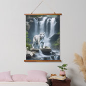 Bengaalse witte tijger in Natuur Hangend Wandkleed (Slaapkamer)