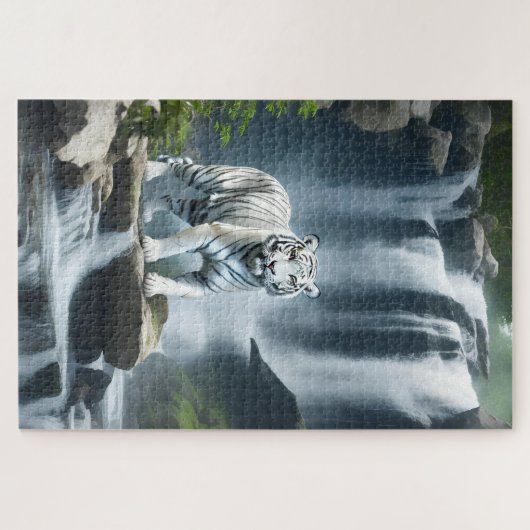 Bengaalse witte tijger in Natuur Legpuzzel (Horizontaal)