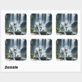 Bengaalse witte tijger in Natuur Vierkante Sticker (Vel)