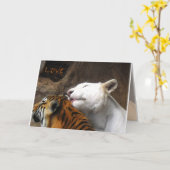 Bengaalse Witte Tijger Liefde Verjaardag Jubileum  Kaart (Gele Bloem)