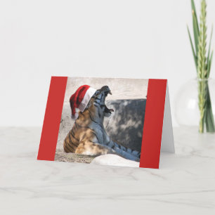 Bengaarse Tijger Kerstman Feestdagen Kaart