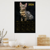 Bengal Cat 2026 Calendar Poster (Keuken)