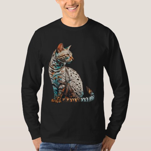 Bengal Cat Breed Colorful Mom Lady T-shirt (Voorkant)