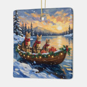 Bengal Cat Christmas Boat Holiday Keramisch Ornament (Links)