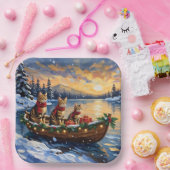 Bengal Cat Christmas Boat Holiday Papieren Bordje (Feest)