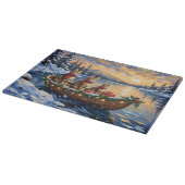 Bengal Cat Christmas Boat Holiday Snijplank (Hoek)