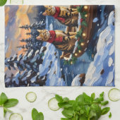 Bengal Cat Christmas Boat Holiday Theedoek (Gevouwen)