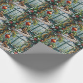 Bengal Cat Christmas Conservatory Jungle Cadeaupapier (Hoek)