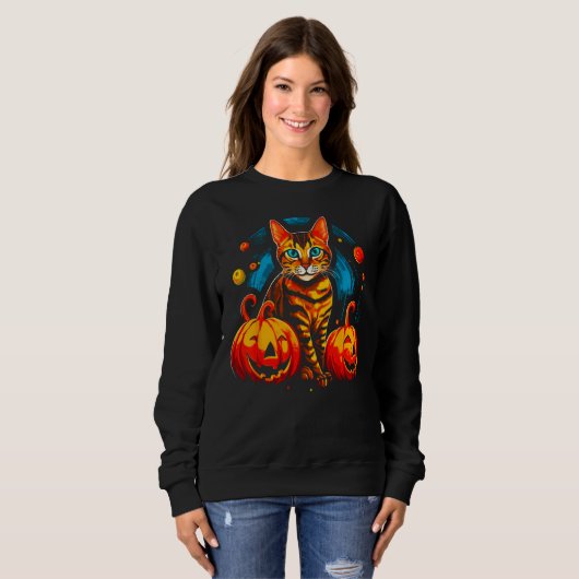 Bengal Cat Halloween Trui (Voorkant volledig)