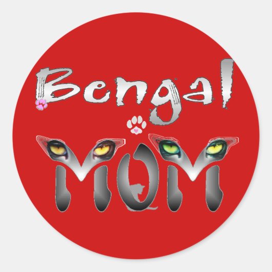 Bengal Cat mam cadeaus Ronde Sticker (Voorkant)