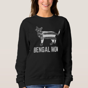 Bengal Cat Mom Vintage Retro Patriotic Fur Mama Trui
