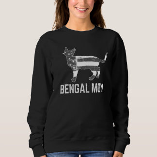 Bengal Cat Mom Vintage Retro Patriotic Fur Mama Trui