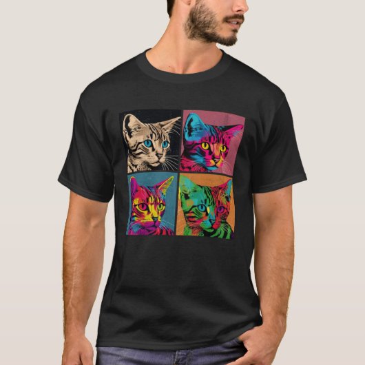 Bengal Cat Pop Illustration Colorful Animal Women  T-shirt (Voorkant)