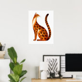 Bengal Cat Profile Watercolor Poster (Thuiskantoor)