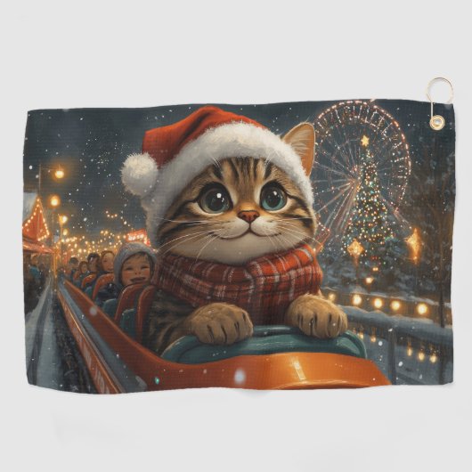 Bengal Cat Roller Onderzetter Kerst Golfhanddoek (Horizontaal)