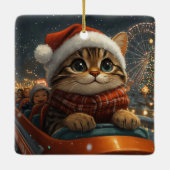 Bengal Cat Roller Onderzetter Kerst Keramisch Ornament (Achterkant)