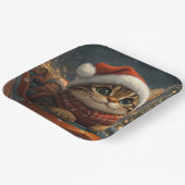 Bengal Cat Roller Onderzetter Kerst Papieren Bordje (Gebogen)