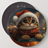 Bengal Cat Roller Onderzetter Kerst Ronde Button 6,0 Cm (Voorkant /achterkant)