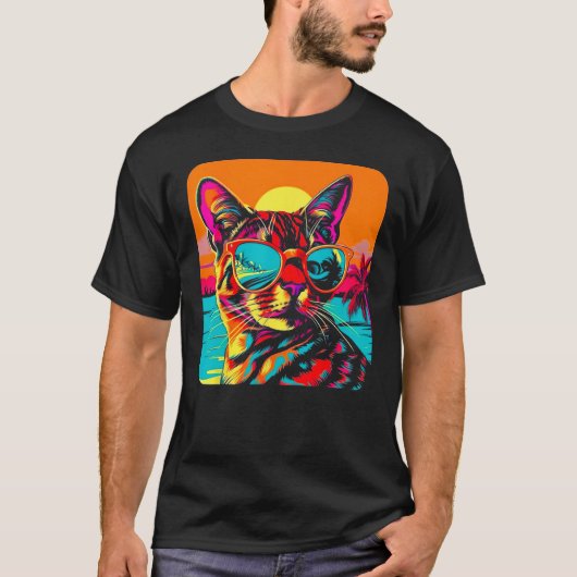 Bengal Cat Summer Beach T-shirt (Voorkant)