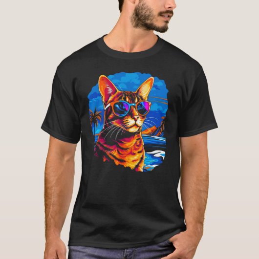 Bengal Cat Summer Party T-shirt (Voorkant)