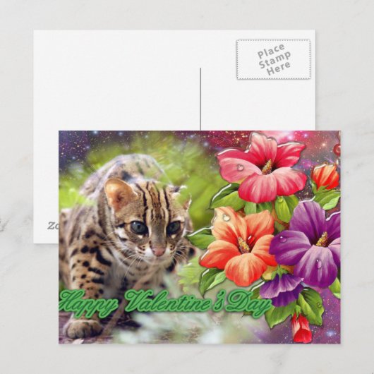 Bengal Cat Valentijn Briefkaart (Voorkant / Achterkant)