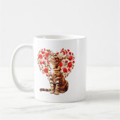 Bengal Cat Valentines Day Floral Heart Design For Koffiemok (Links)